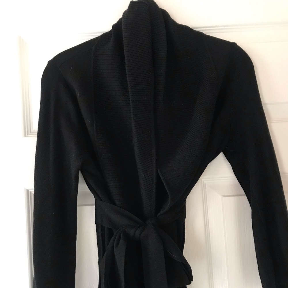 BCBG Shawl neck cardigan wrap/tie sweater